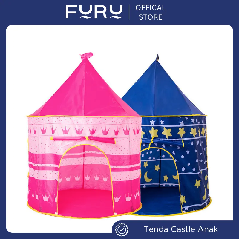 FURU Tenda Mainan Anak Model Castle Kids Portable Tenda Bermain Indoor Outdoor