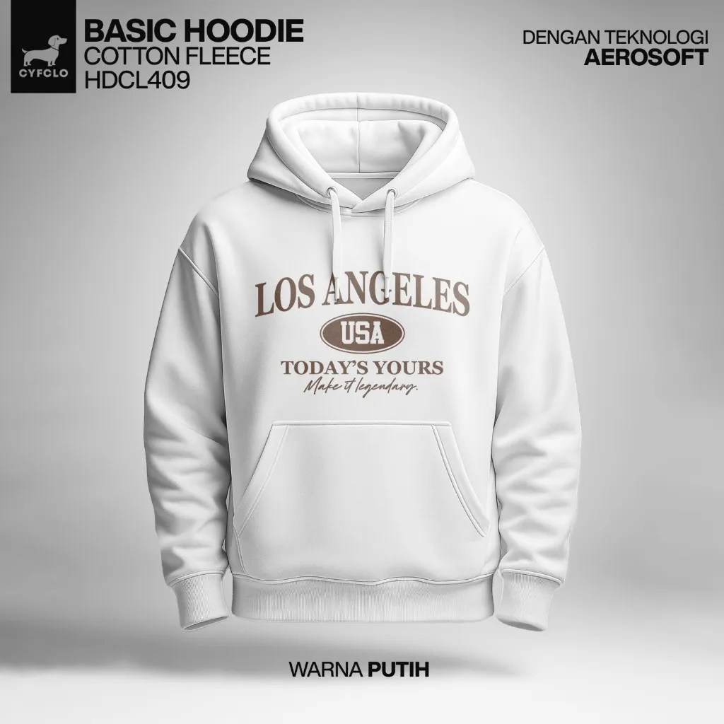 CYFCLO Jaket Hoodie Fleece Unisex-Hangat, Nyaman, Tetap Tampil Stylish | HDCL408-Los Angeles