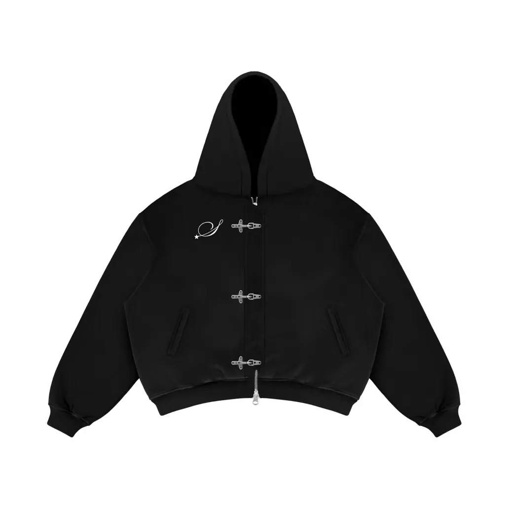 Satisfaction Fireman Clasp Hoodie Double Zipp 375GSM STARTLE Black_