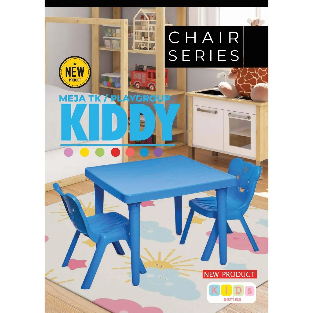MEJA ANAK TK/ PLAYGROUP (60 x 60 cm) - MEREK TAIWAN PLASTIK * KURSI DIJUAL TERPISAH