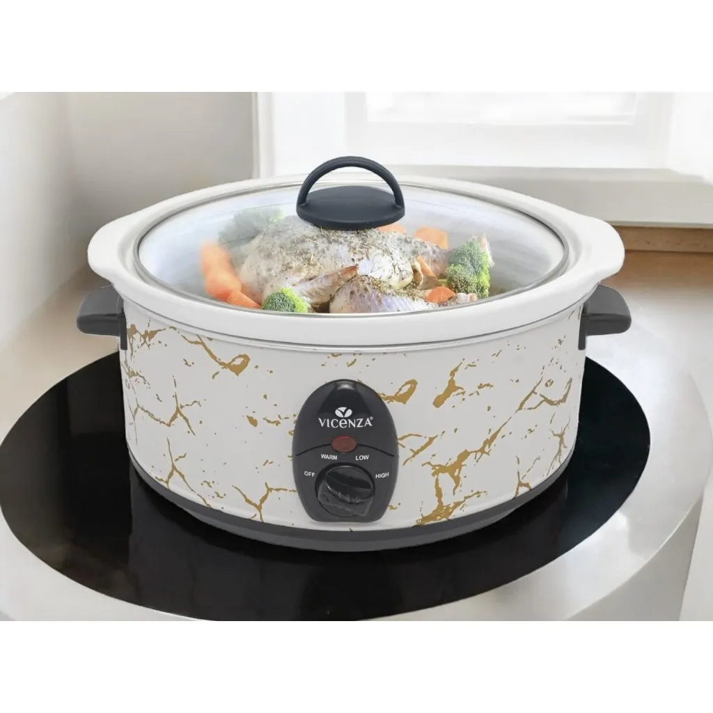 Vicenza VSC03MB Penanak Perlahan Slow Cooker 3.5 L Motif Marmer