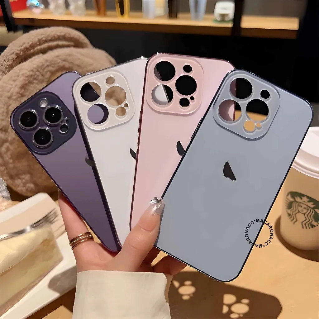 New! Chrome Luxury Pro Premium Matte Case - Hardcase/ Casing Hp Compatible For Iphone 11 12 13 14 14+ 15 15+ 16 16plus 17 17Air Pro Max Metalic Hard Casing Pelindung Handphone RCI538