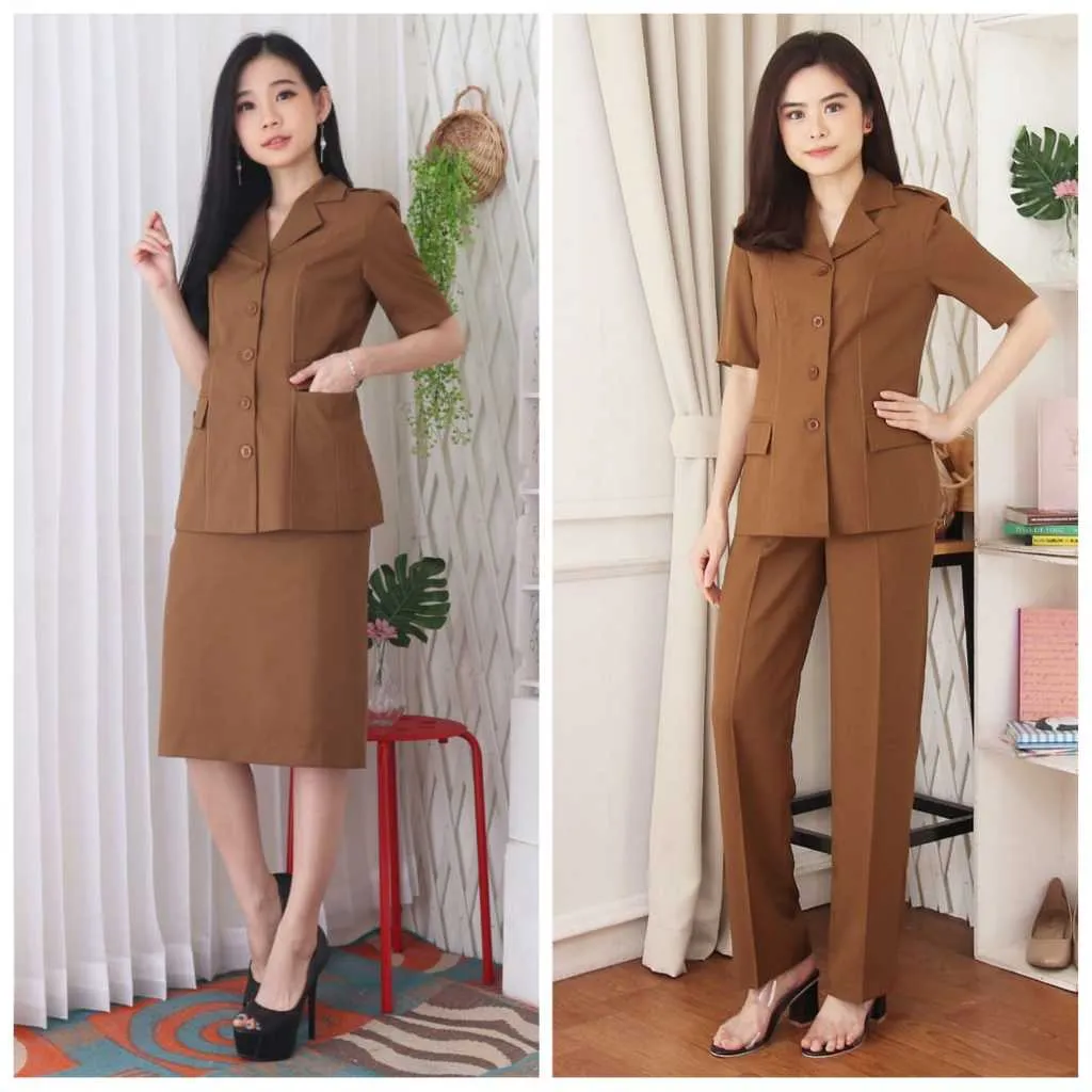 Blazer Wanita / Baju PDH PNS Wanita / Seragam Pemda Wanita / Baju PNS Wanita / Blazer PNS / Baju Guru Wanita -  7006 Pemda Aceh