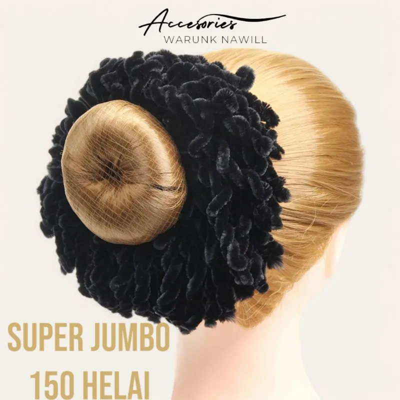 Ikat Rambut Wanita Ubur Ubur SUPER JUMBO 150 HELAI Kunciran Cepol Hijab