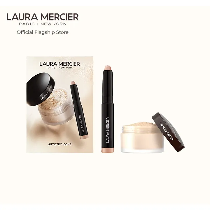Laura Mercier Artistry Icons Translucent Loose Setting Powder 9,3gr and Caviar Stick Eye Shadow 1gr (Mini) Set