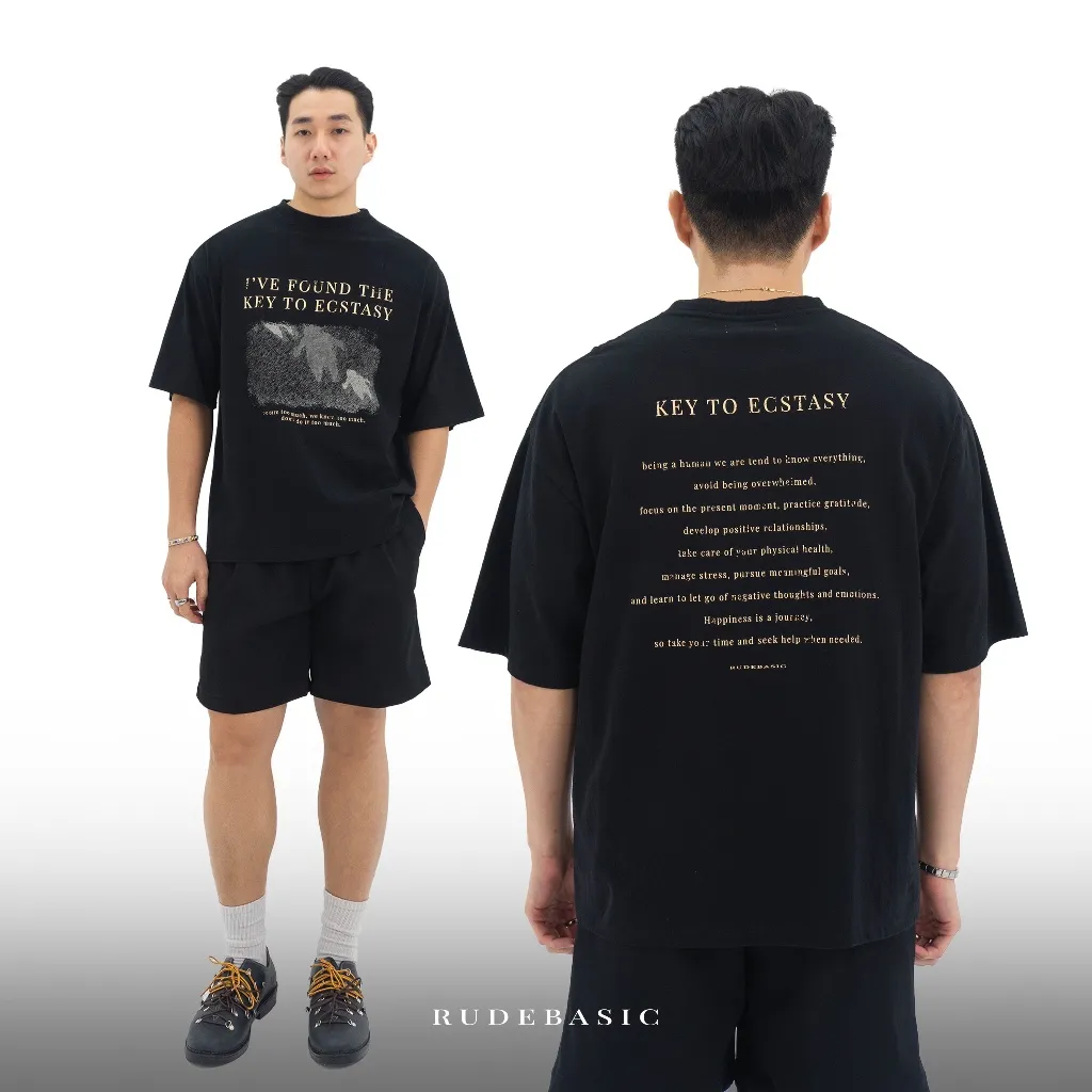 RUDEBASIC - Dark Ecstacy Oversized Tee | Heavy Weight| Kaos Oversize | Kaos Hitam Pria | Kaos Graphic
