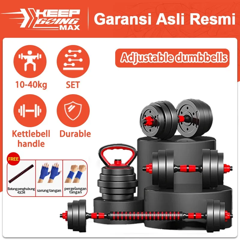 Keep Going Max Dumbbell PVC 20KG / Dumbell Barbell set 20KG dumbel perlindungan lingkungan/Peralatan kebugaran olahraga