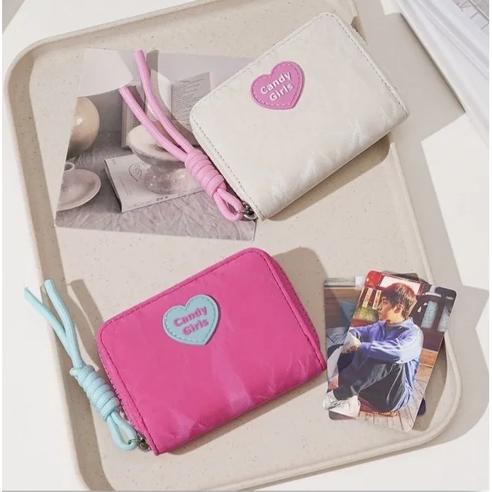 Dompet wanita model baru, dompet akordeon manis feminin, dompet koin kecil bernilai tinggi untuk wanita, tempat kartu cinta lucu