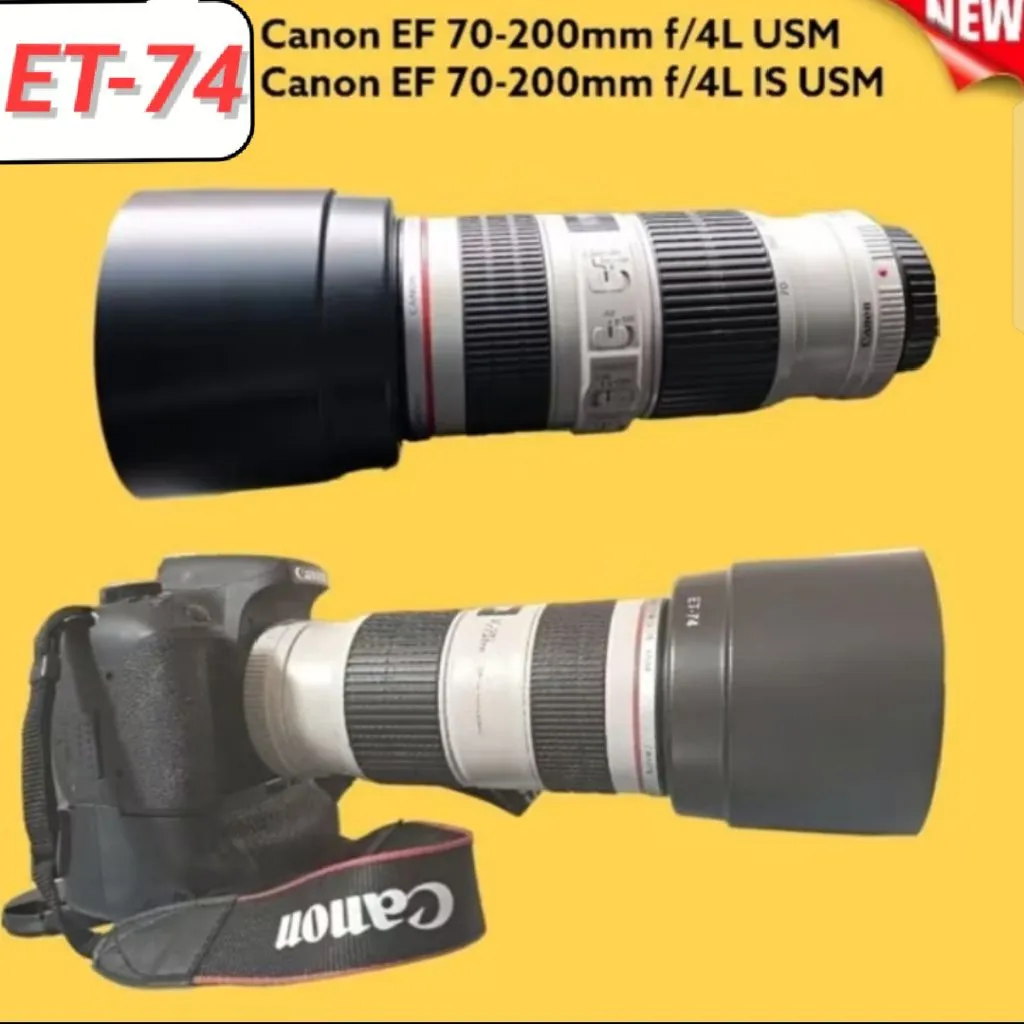 Lenshood ET-74 hood lensa kamera Canon EF 70-200mm F4 lenshud ET74 lens hood et 74 lensa camera 70 200mm L is usm
