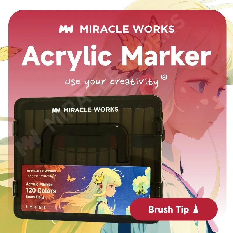 MW Spidol Acrylic Marker Acrylic Marker Spidol Warna Spidol Akrilik Spidol Marker Spidol Permanent 24/36/48/60/80/120 Warna Paint Marker Permanent Marker Alat Tulis Buku Alat Tulis