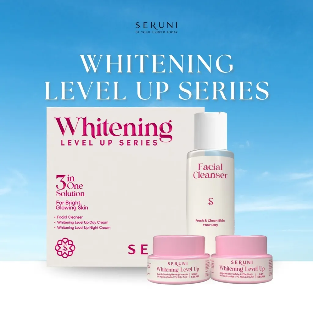 [SPECIAL TERLARIS] Seruni - Whitening Level Up Series - Paket Ekonomis - Isi 3 Item - Facial Wash, Day Cream & Night Cream