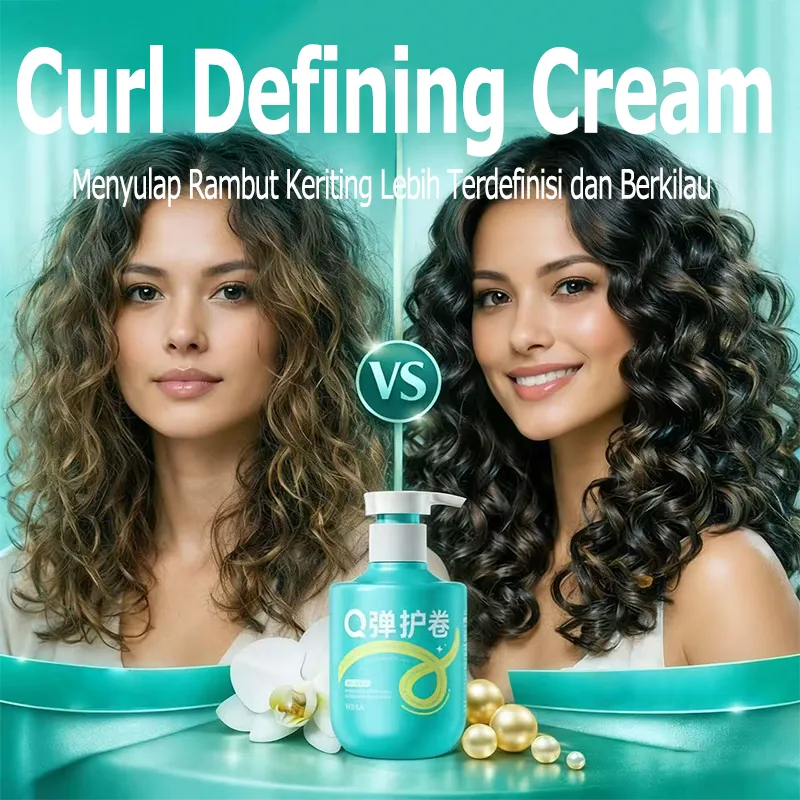Krim Penguat Ikal Rambut Krim Rambut Elastis Curl Enhancing Cream Krim Penguat Rambut Keriting Bebas Frizz Rambut Keriting Lebih Kenyal, Lembut dan Tahan Lama