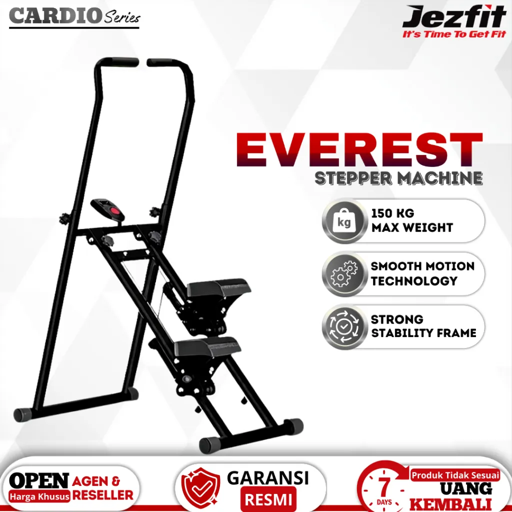 Stair Climber Jezfit Everest Alat Olahraga Cardio & Fat Burner Stepper Machine Home Workout