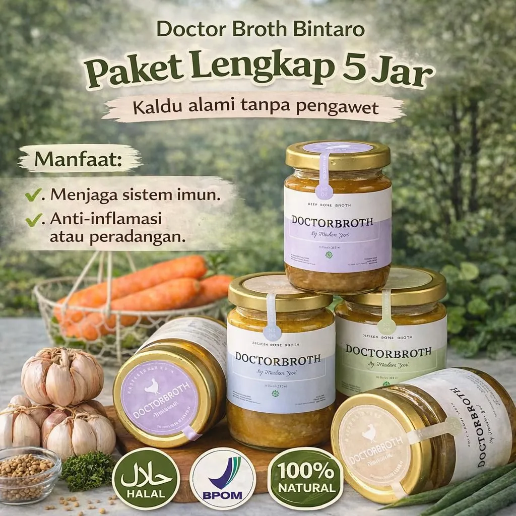 Doctor Broth Bintaro- Paket Komplit 5 JAR Superfood Premium Bone Broth- Kaldu Tulang- Halal - imun booster- saripati ayam