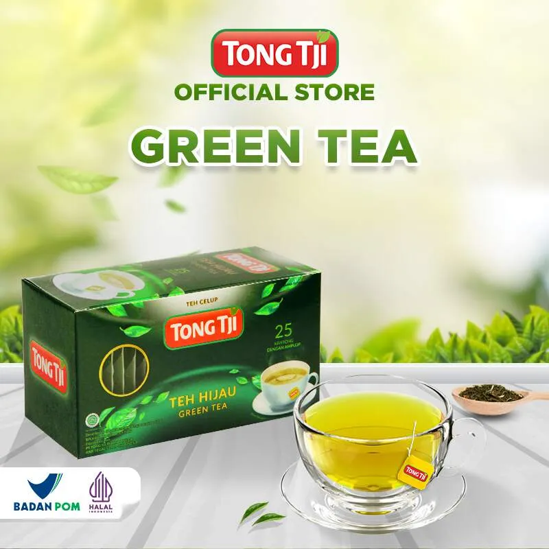 Tong Tji Green Tea dgn Amplop 25s, Teh Celup per Pack