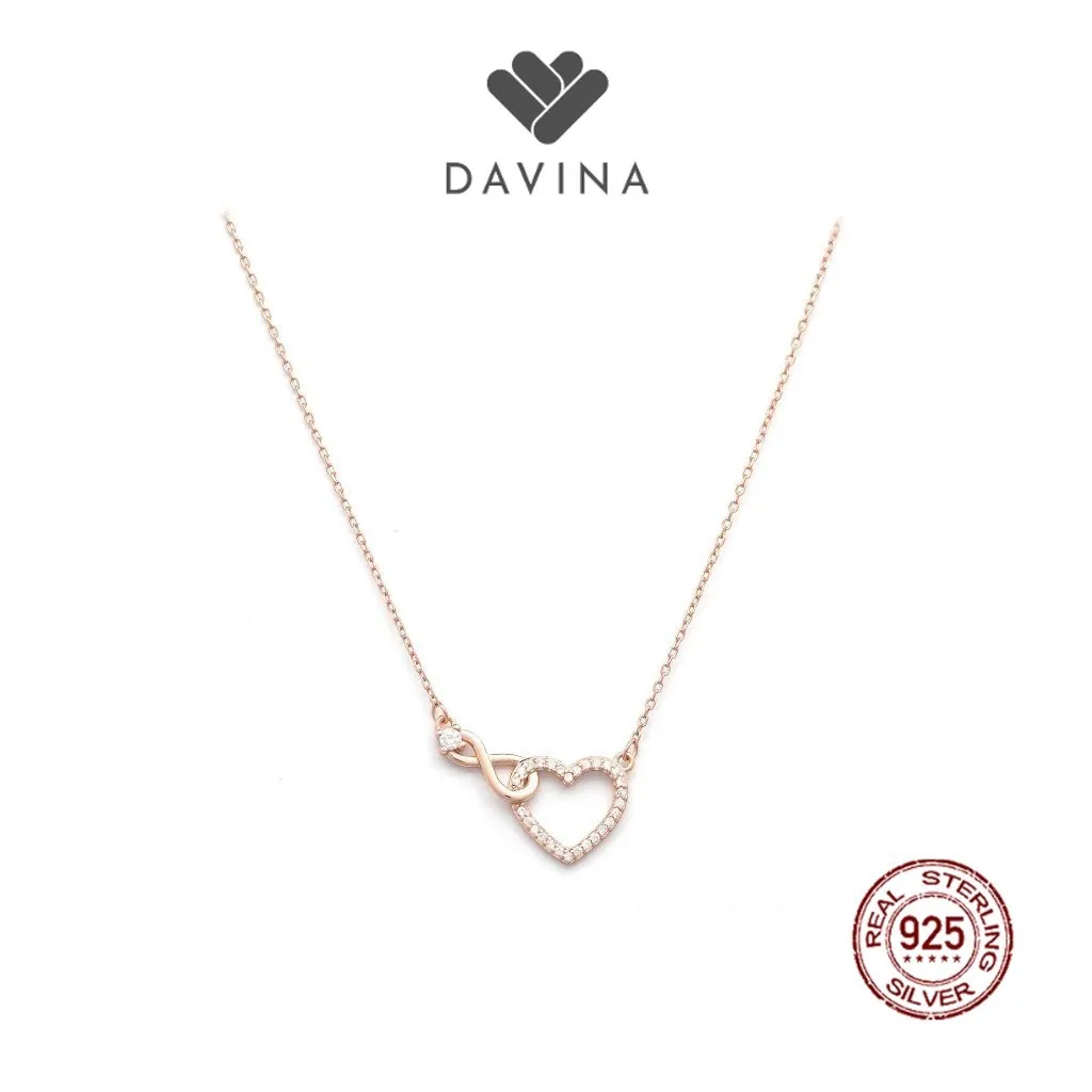 DAVINA Ladies Amore Necklace Rose Gold Plated Sterling Silver 925 - Kalung Wanita Perak S925