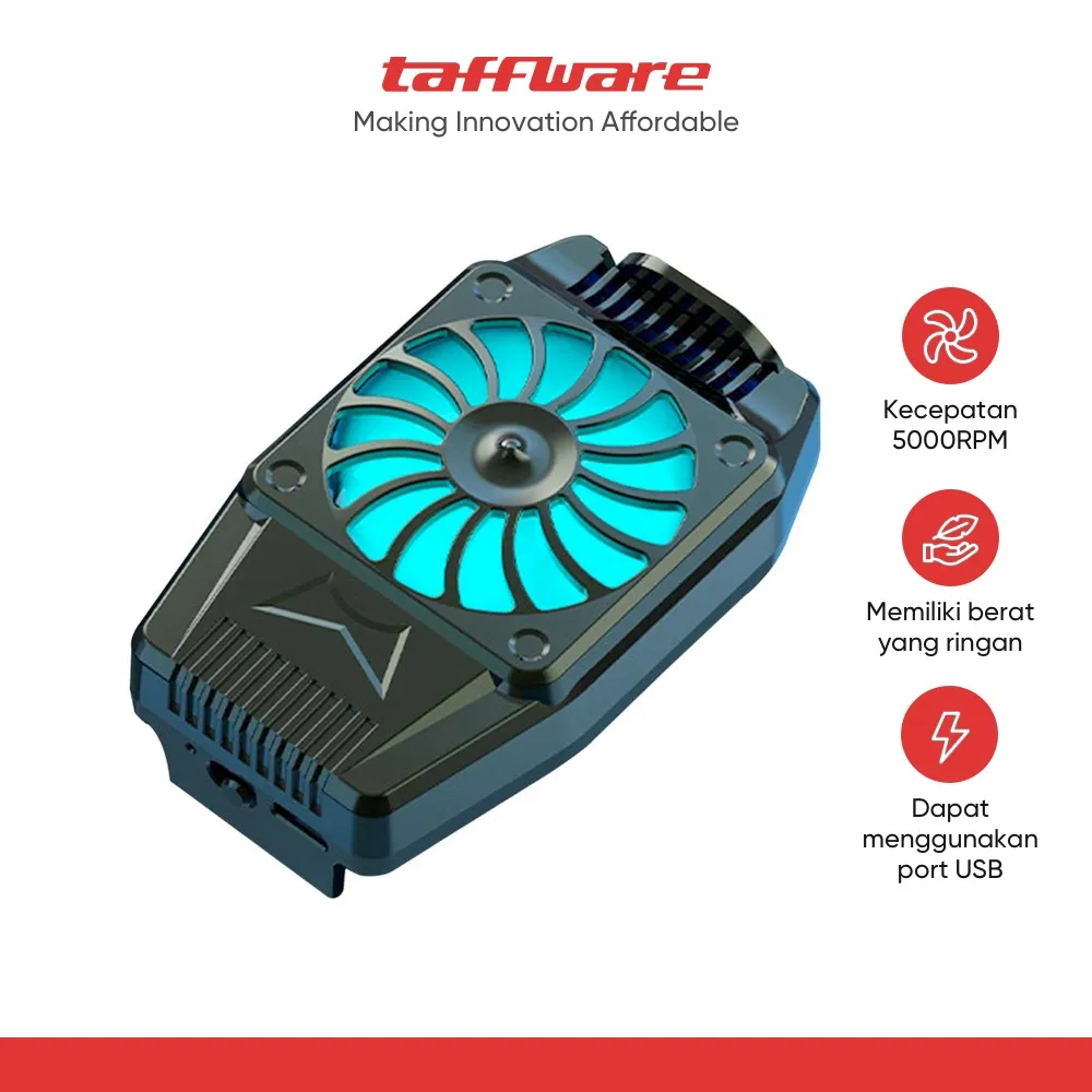 TaffGO Smartphone Cooling Fan Kipas Pendingin Radiator Heat Sink - H-15 - Black