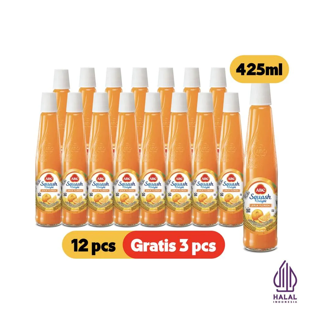 ABC Sirup Squash Delight Jeruk Florida 425 ml - Multi Pack 12 pcs