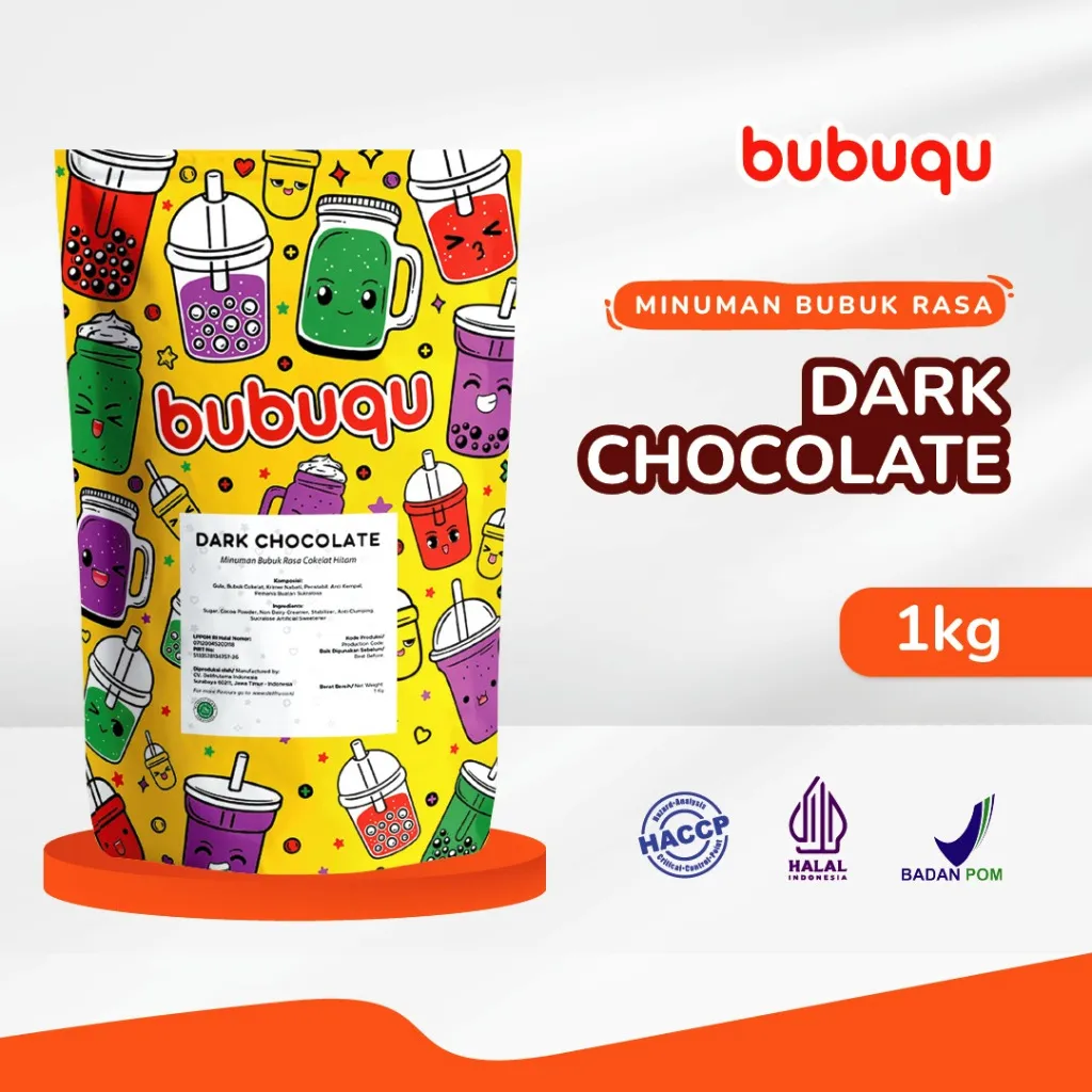 Powder Drink Dark Choco Bubuqu 1 Kg - Bubuk Minuman Cokelat