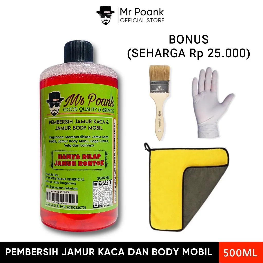 Mr Poank 500ml Pembersih Jamur Kaca Dan Body Mobil Terbaik ampuh