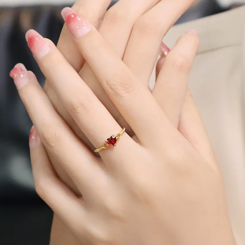 Jewelry Lover - Ring-33 - Cincin Bahan Perak 925 Berlapis Emas 14K - Lovely - Korean Style COD