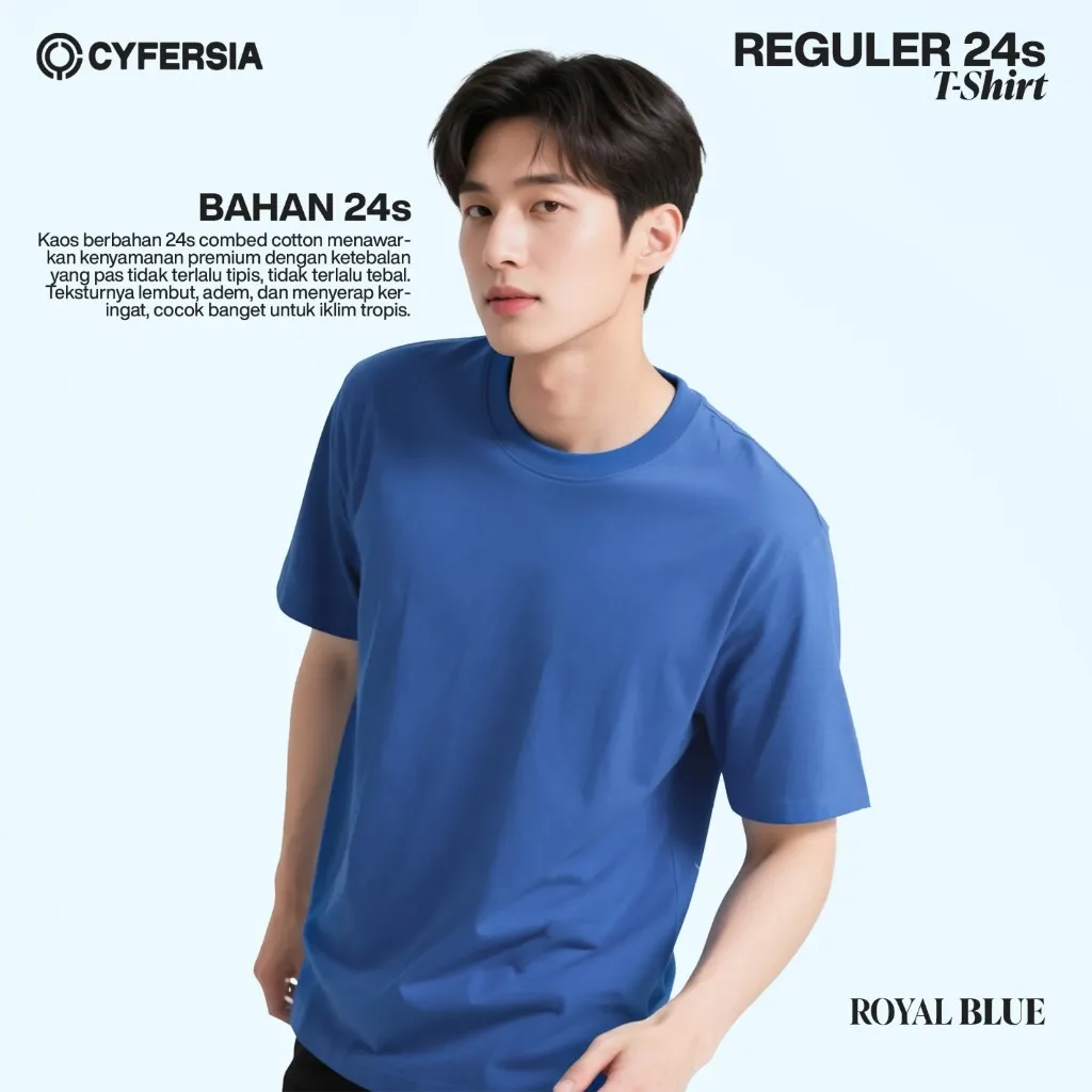 Cyfersia Kaos Oblong 24s Dewasa Katun 100%  Combed Premium polos