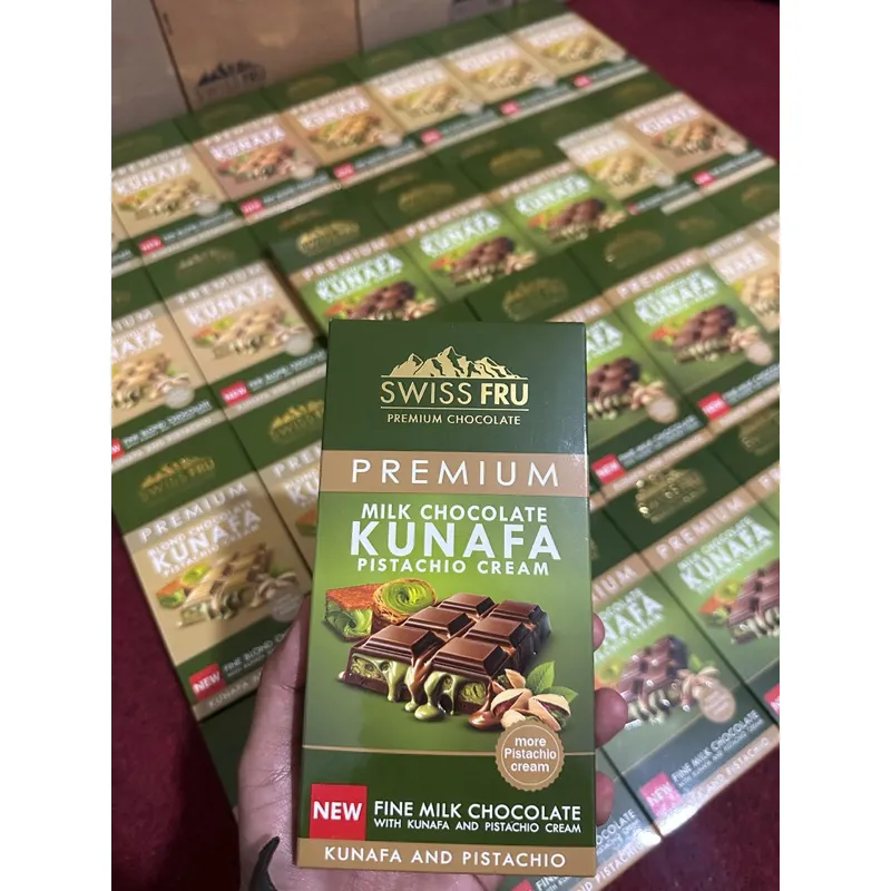 (Promo) Ready Coklat Dubai Swiss Fru Kunafa Pistachio Dijamin Gak Meleleh