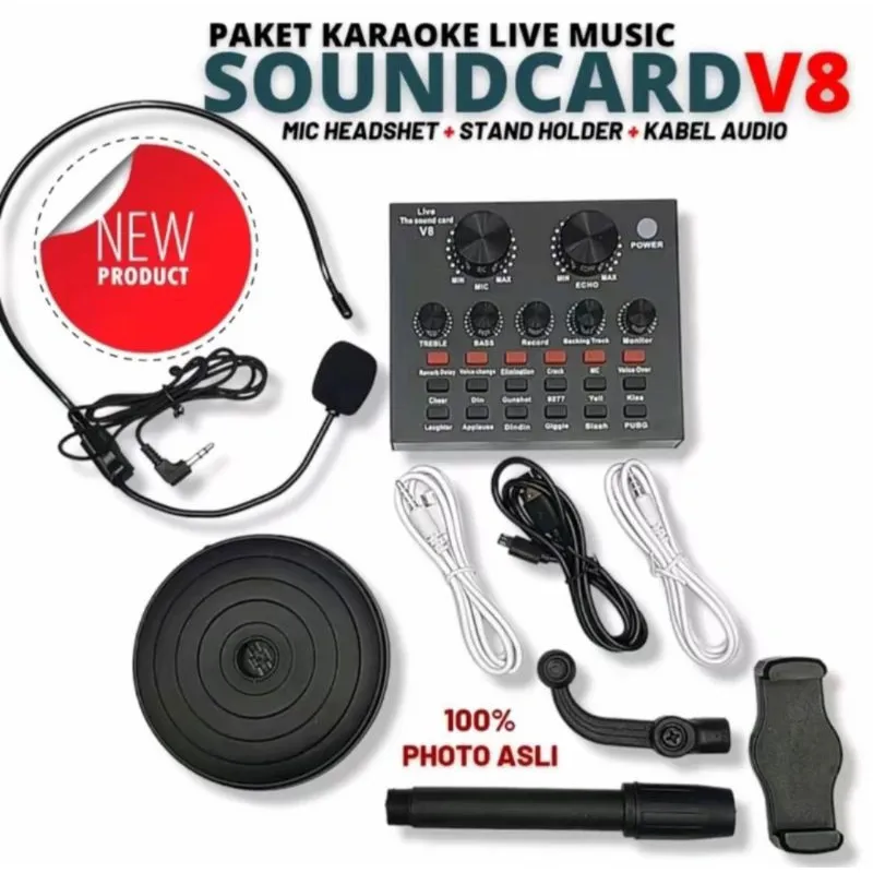 FREE GIFT!  ( 1 PCS SOUND CARD, V8 MIC CLIPON BANDO, TRIPOD HD25 1PCS KABEL DATA AUX FREE KABEL DATA MICRO ) LIVE STREAMING MUSIC RECORDING LAPTOP