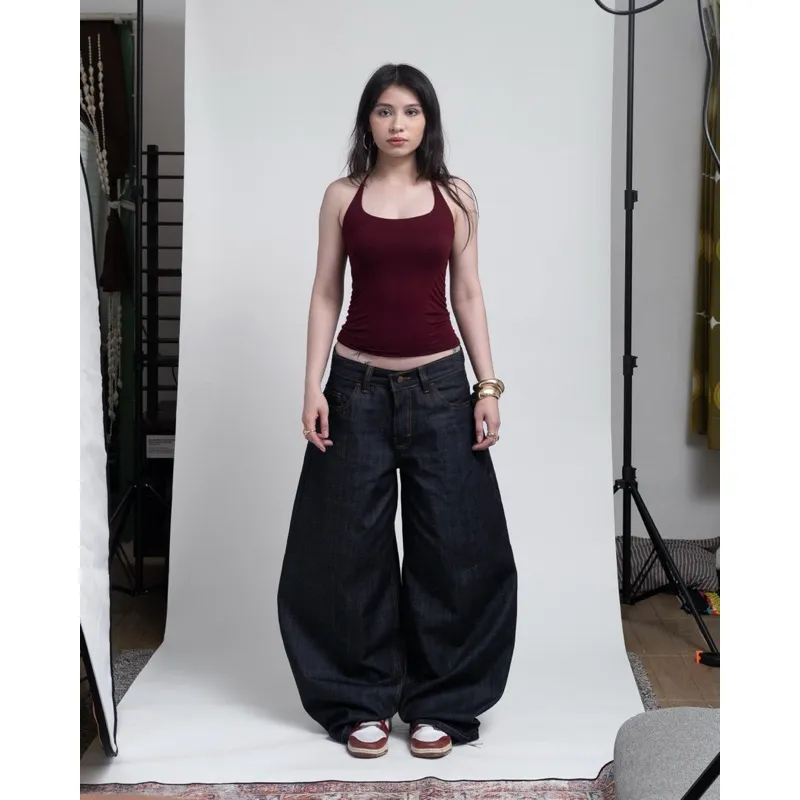Wear Sarey - Pablo Barrel Baggy Pants - Raw Denim- Jeans - Celana Bawahan - Y2K - Strreet Style