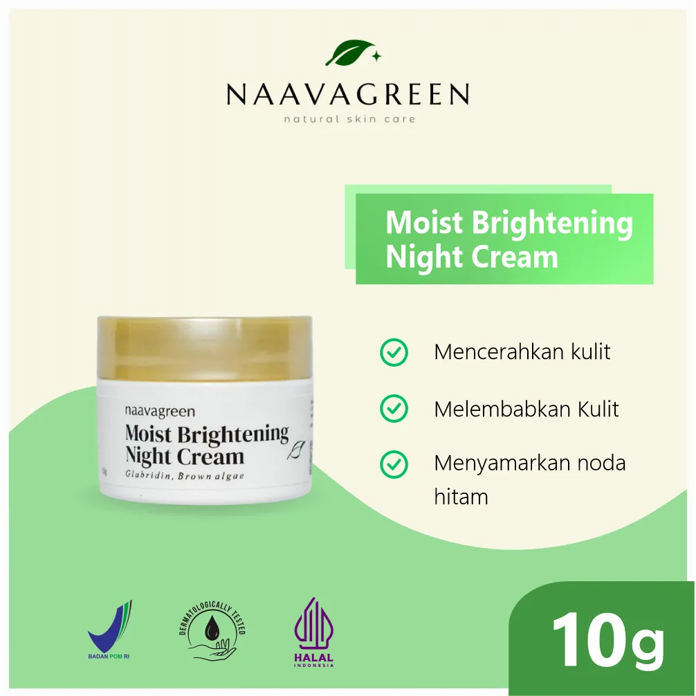 [100%ORI] NAAVAGREEN BRIGHTENING NIGHT - KRIM MALAM PENCERAH - NAVAGREEN - NAVA GREEN - NAVAAGREEN - NAVAA GREEN - CREAM NAAVAGREEN