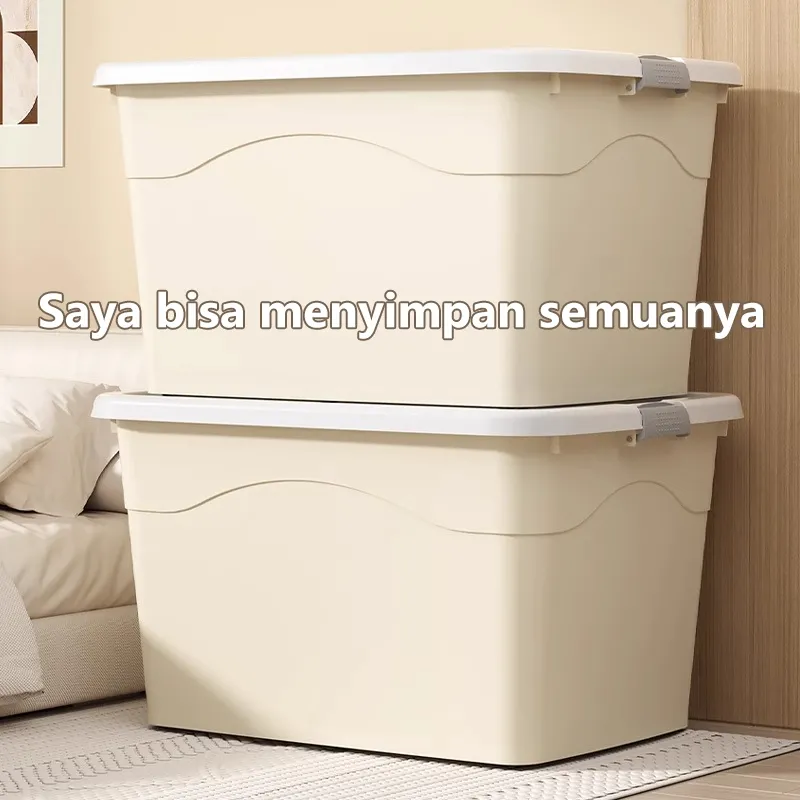 Lekepu Box container jumbo Kotak Penyimpanan Box Penyimpanan baju mainan dengan penutup Penutup Baju Multifungsi