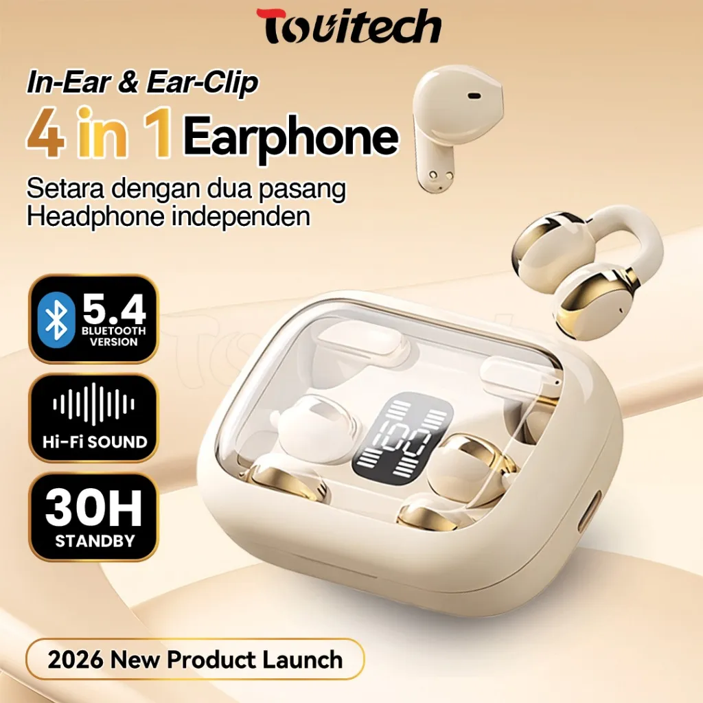 TOUITECH TWS 2in1 Headset Earbuds Earphone Bluetooth 5.49 Wireless  HS100