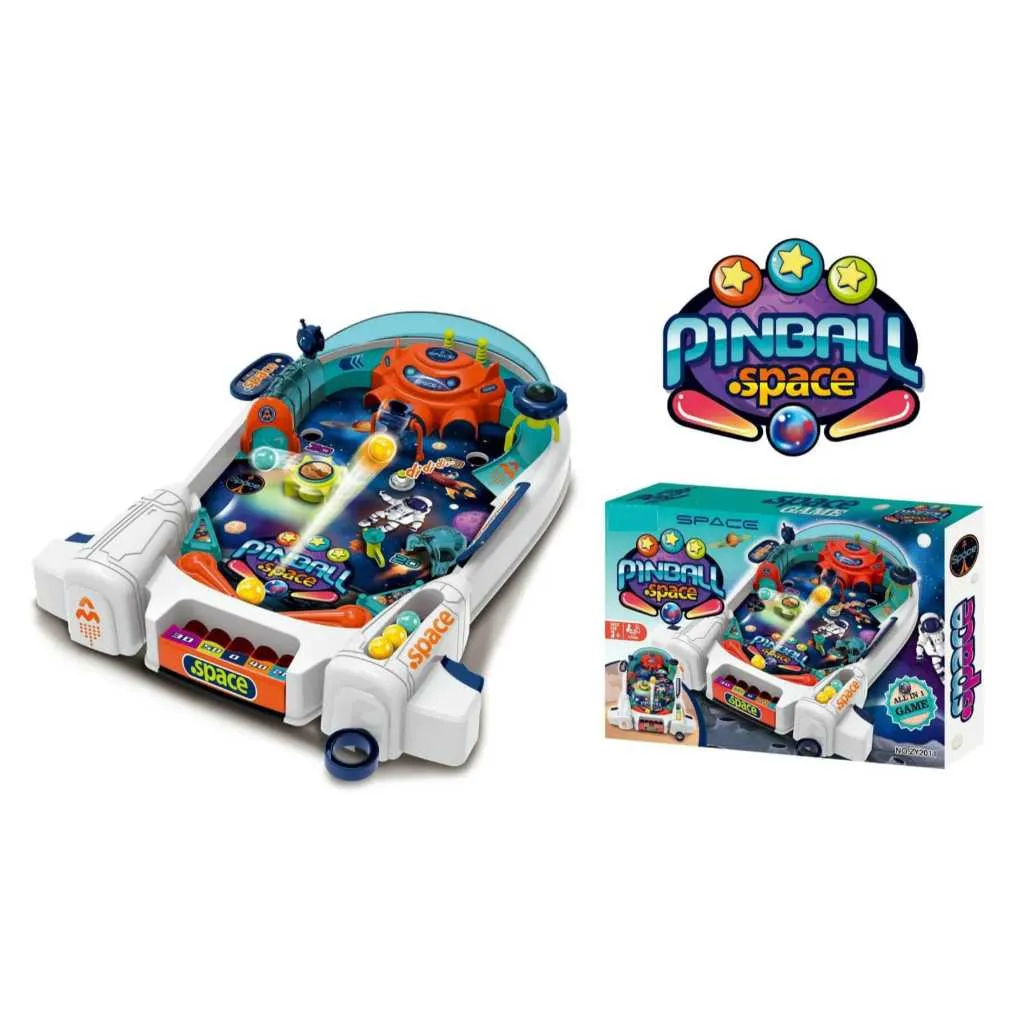 Pinball Space MAINAN ANAK BOARD GAME PINBALL MINI Mainan Edukasi Anak Battle Game Board Game Multi Fungsi Interactive Games untuk Keluarga dengan Flipper Paddle Interaktif dan Peluncur Bola Marbles Launcher