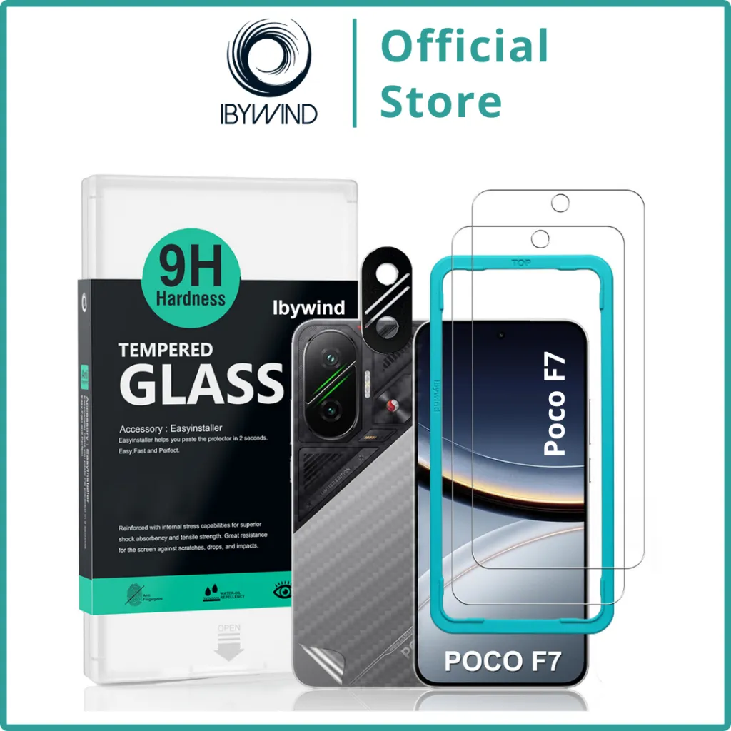 Tempered Glass Ibywind untuk Xiaomi Poco F7 5G dengan Alat Pasang