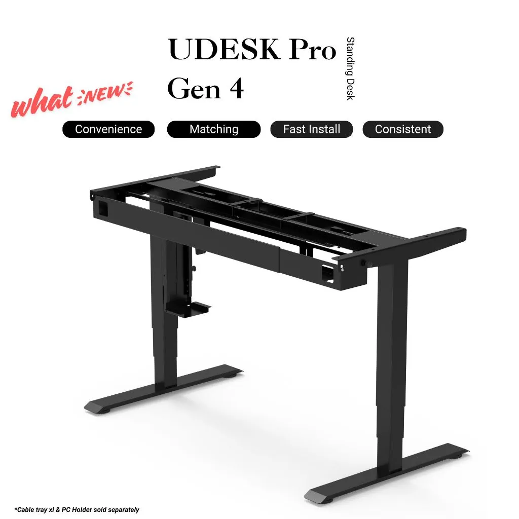 UDESK Pro - Sit Standing Electric Gaming / Working Desk- Meja Electric Berdiri Tanpa Daun Meja