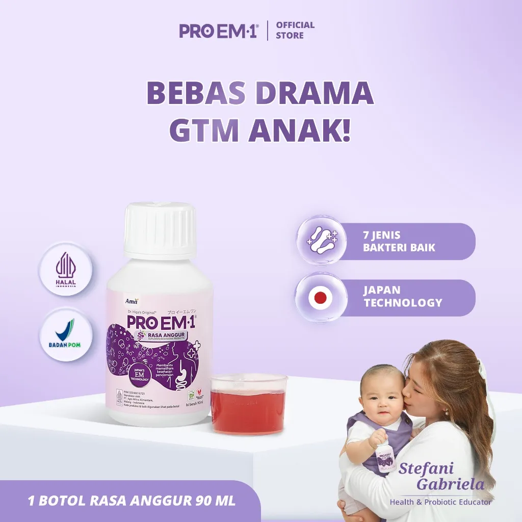 PRO EM1 Rasa Anggur 90ml |Anak |Dewasa |Bakteri Baik |Pencernaan |Imun |Maag |Gerd |Usus|GTM