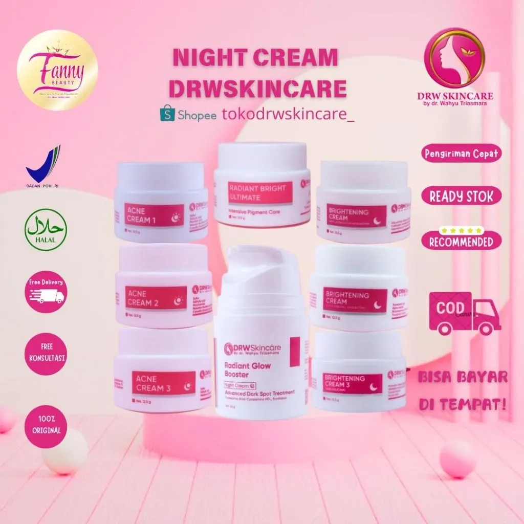 DRW Skincare Cream Malam / Night Cream [ Jerawat / Bekas Jerawat / Flek / Kusam ] BPOM
