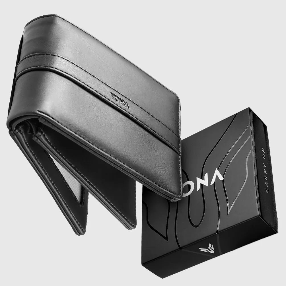 VONA Mateo Wallet - Dompet Pria Kulit PU Premium Pendek Lipat Tiga