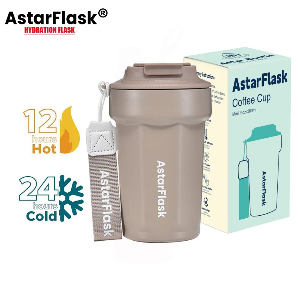 AstarFlask Toko Resmi Tumbler Ceramic Coating Kopi Stainless Botol Minum Anak Laki Laki Termos Air Panas 400ML Coffee Tumbler Tahan Panas Dingin Tahan Dingin 24 jam Mug Keramik