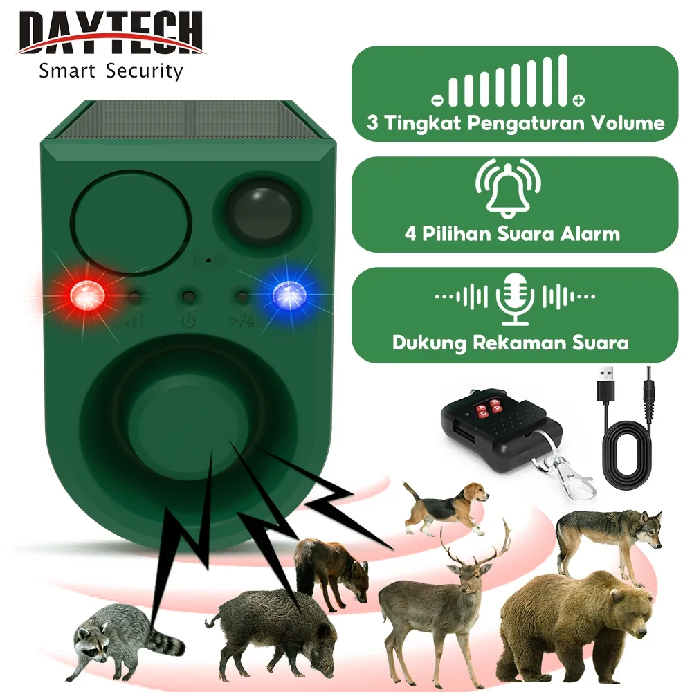 Daytech Alarm Sensor Gerak Anti Maling Tahan Air Solar Motion Alarm Siren Alarm Luar ruangan SL22