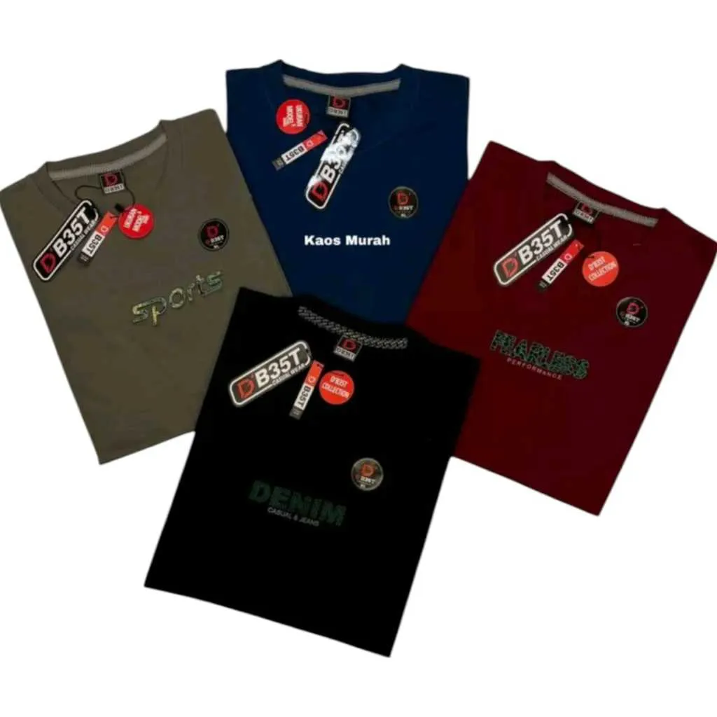 100 Dapat 4 Pcs Kaos Pria Distro Simpel Terbaru 2025/Kaos Distro Pria Keren/Kaos Cowok Distro
