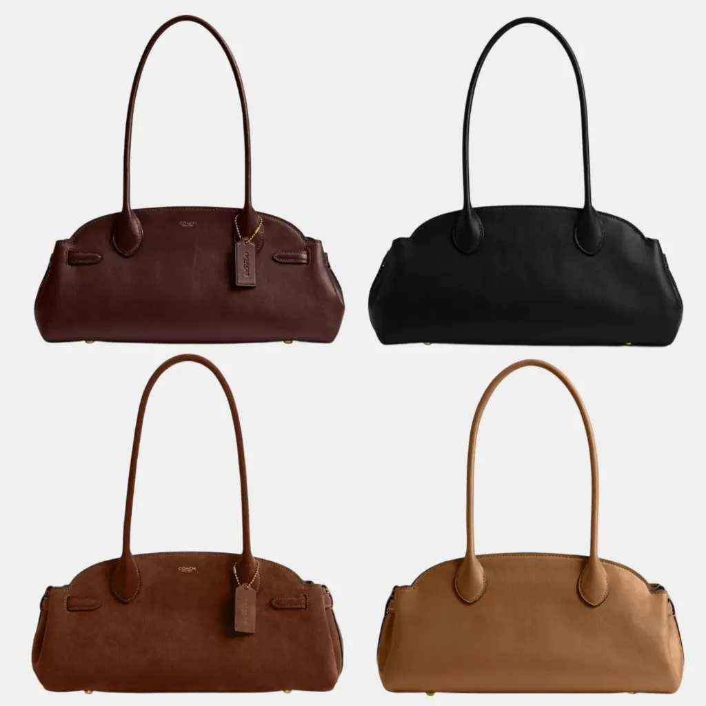 COACH Empire Carryall Bag 34 Women's Hand Bag Women's Shoulder Bag Smooth Leather/Brass/Maple Black Suede/Brass/Warm Brown