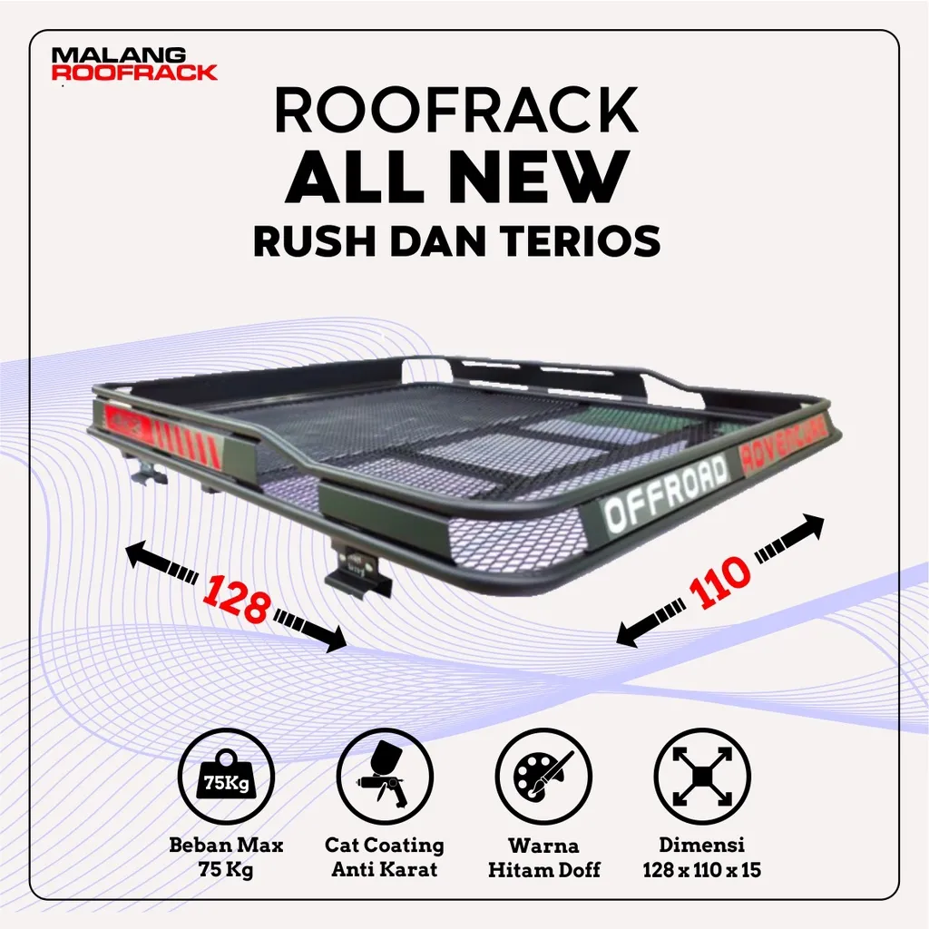 Rak Cargo Roofrack Rak Atas Mobil Model Offroad Adventure Buat Mobil All New Rush All New Terios Rush Old Terios Old Lengkap Tinggal Pasang