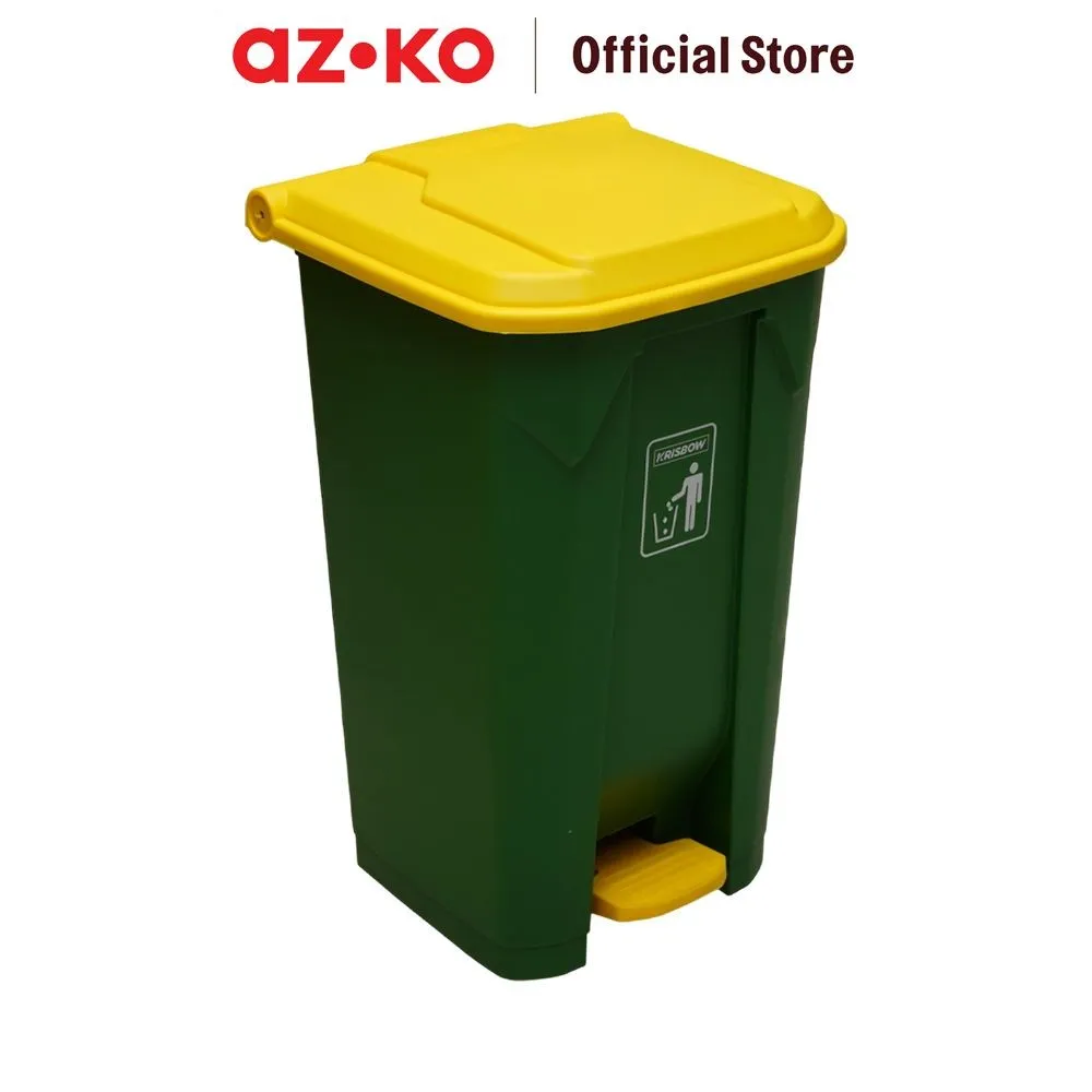 AZKO Krisbow Tempat Sampah Outdoor Pedal Nw Tong Sampah Pedal Wadah Pembuangan Alat Kebersihan Outdoor Trash Bin