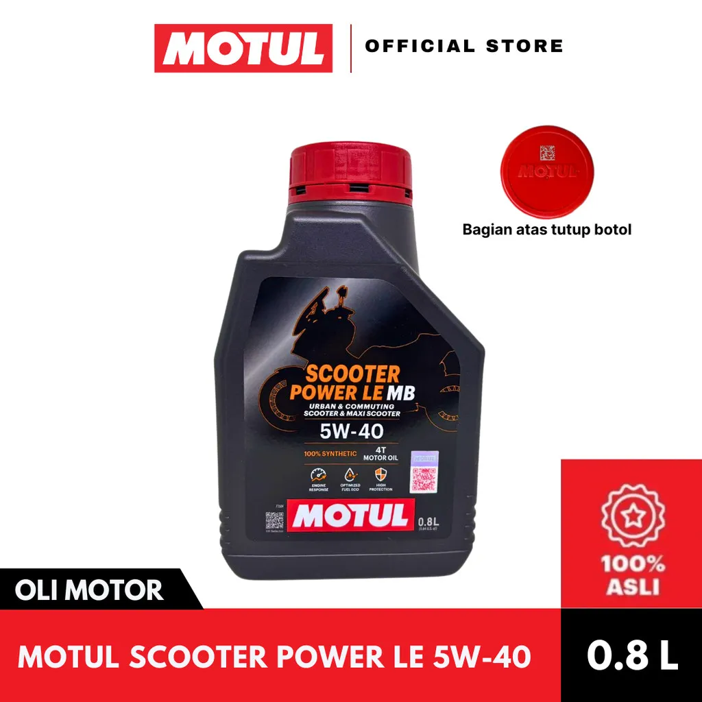 *MOTUL SCOOTER POWER LE 5W40 (0.8L)* Oli Mesin Motor Matic FULL SYNTHETIS - Original