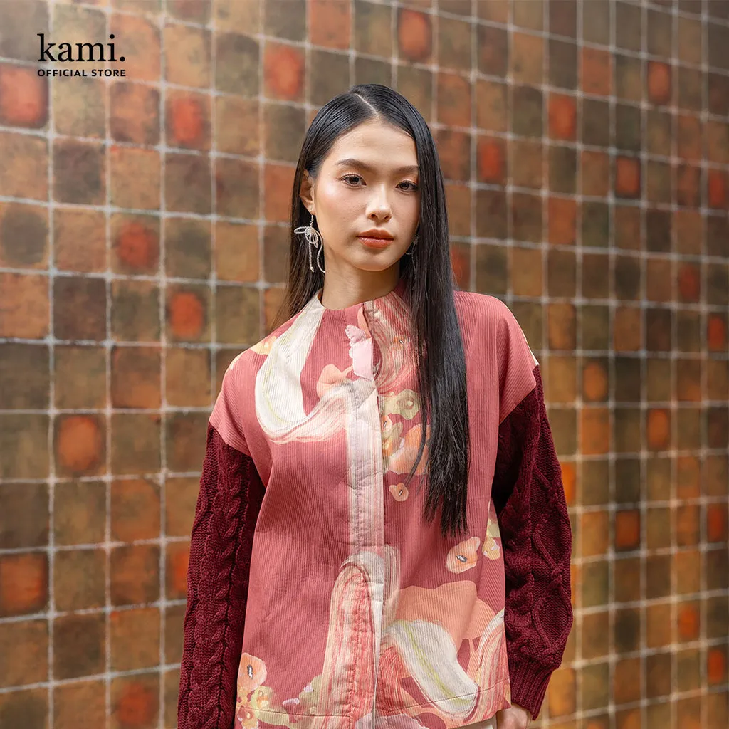 Kami Thalia Knitted Sleeve Top Atasan Lengan Panjang Wanita