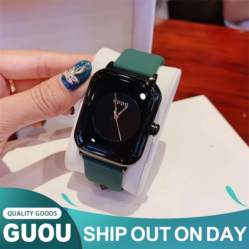 (100%ORI) GUOU Waterproof Women's Watch Wanita Jelly menonton tali karet wanita menonton Korea menonton fashion COD  With box