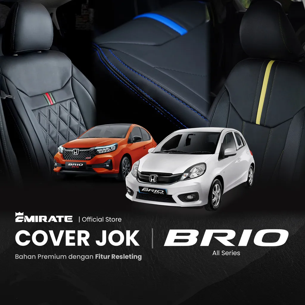 Sarung Jok Mobil Honda Brio dengan Resleting  / Cover Jok Mobil Honda Brio Fullset by Emirate Seat Cover