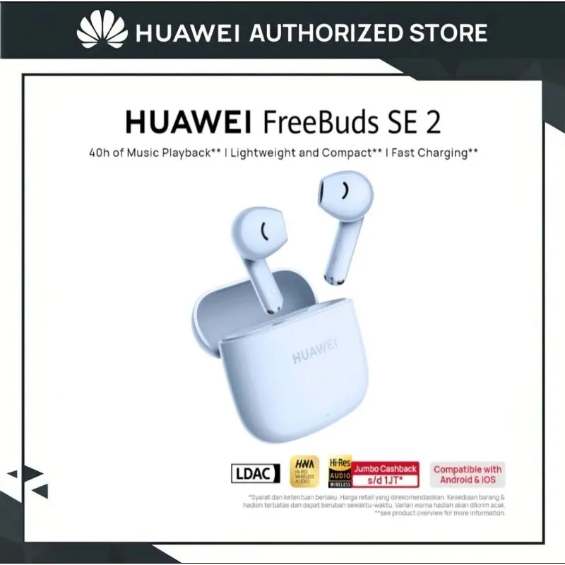 [BARU] HUAWEI FreeBuds SE 2 Wireless Earphone TWS | 40h Battery | Comfortable and Perfect Fit | Punchy Bass | IP54 Water Resistance