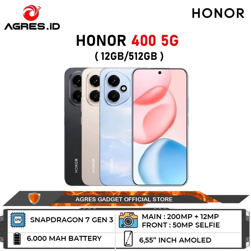 Honor 400 5G 12GB/512GB Garansi Resmi Indonesia